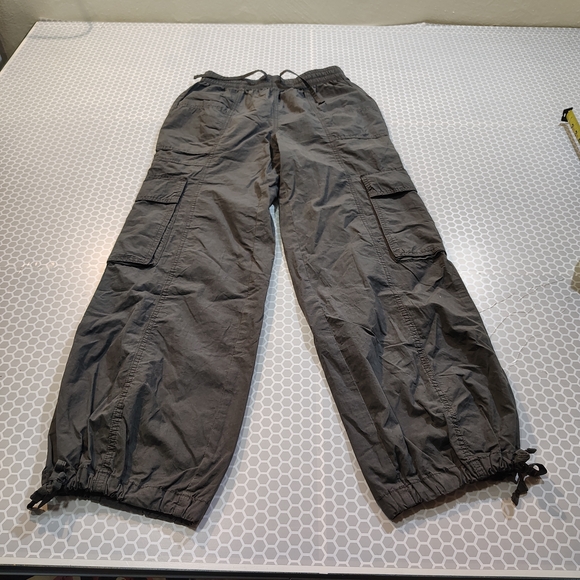 Aerie Gray Hihg Waisted Go-For-It Baggy Cargo Pant 100%Cotton - Picture 4 of 14